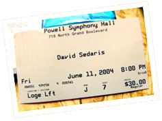 David Sedaris Ticket